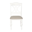 Bowery Hill Transitional Wood/Fabric Side Chair in Oyster White (Set of 2)