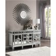 Bowery Hill Contemporary Mirrored Wood Server in Antique Platinum Silver