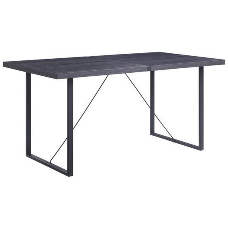 Bowery Hill Contemporary Dinning Table in Gray Oak & Black Finish