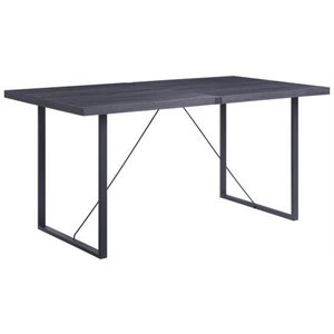 bowery hill contemporary dinning table in gray oak & black finish