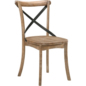 Bowery Hill Farmhouse Side Chair in Rustic Oak (Set of 2)