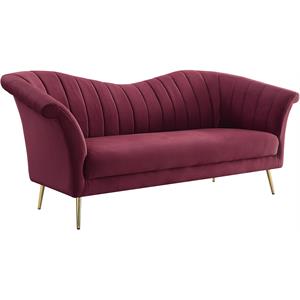 bowery hill contemporary sofa in red velvet