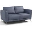 Bowery Hill Contemporary Loveseat in Blue Leather