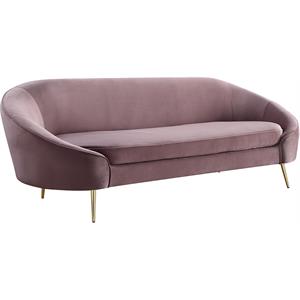 bowery hill contemporary sofa in pink velvet