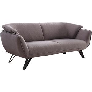 bowery hill modern fabric sofa in gray linen
