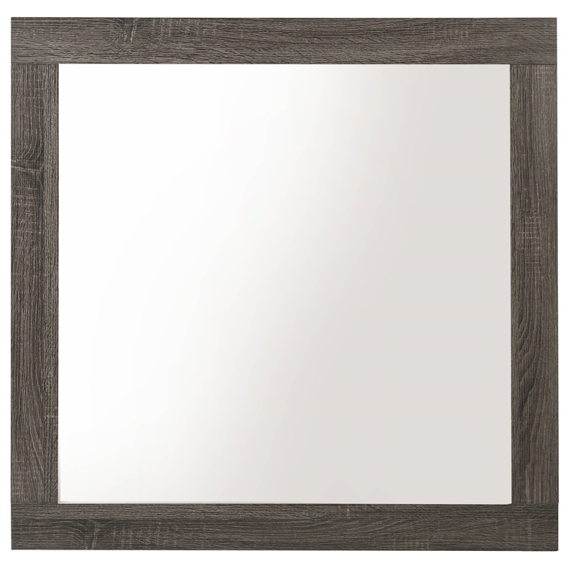 Bowery Hill Contemporary Mirror in Rustic Gray Oak