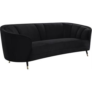 bowery hill contemporary sofa in black velvet
