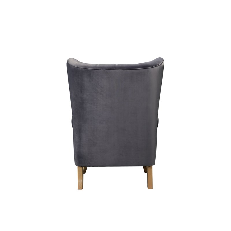 Bowery Hill Modern Accent Chair in Gray Velvet
