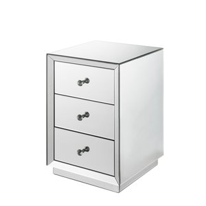 bowery hill contemporary nightstand in mirrored