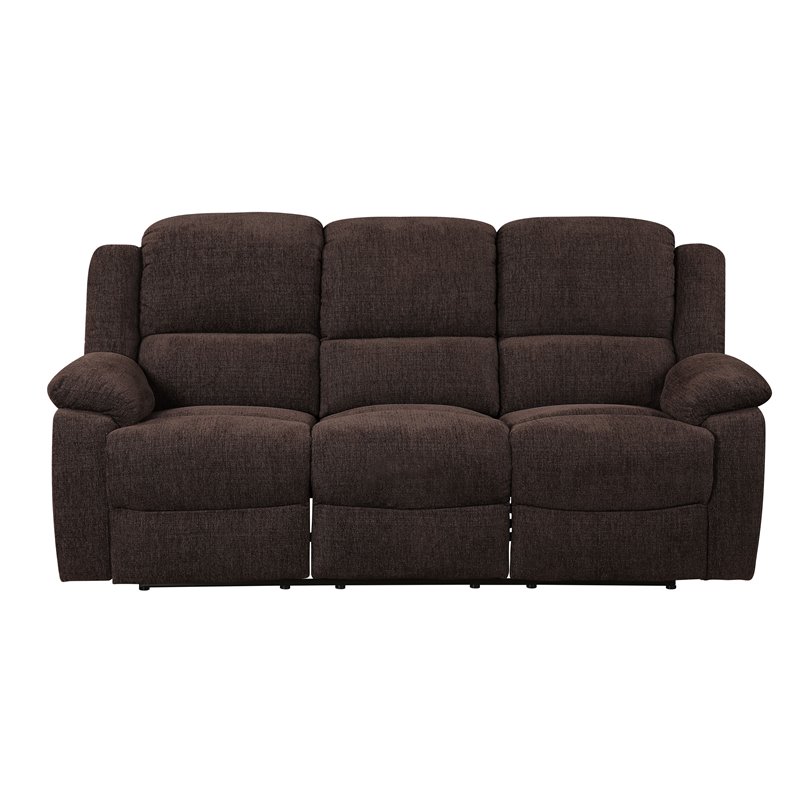 Bowery Hill Contemporary Sofa in Brown Chenille