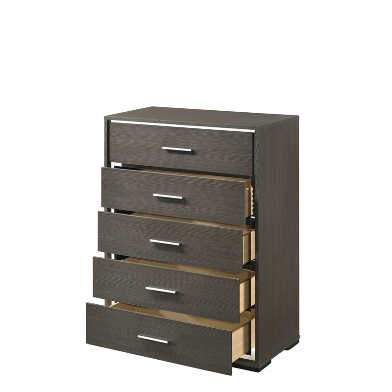 Bowery Hill Contemporary Wood Chest in Gray Oak