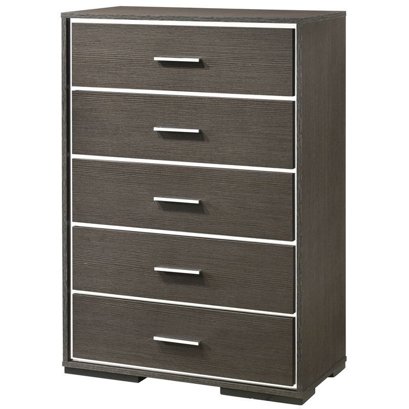 Bowery Hill Contemporary Wood Chest in Gray Oak