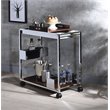 Bowery Hill Contemporary Metal Serving Cart in Chrome