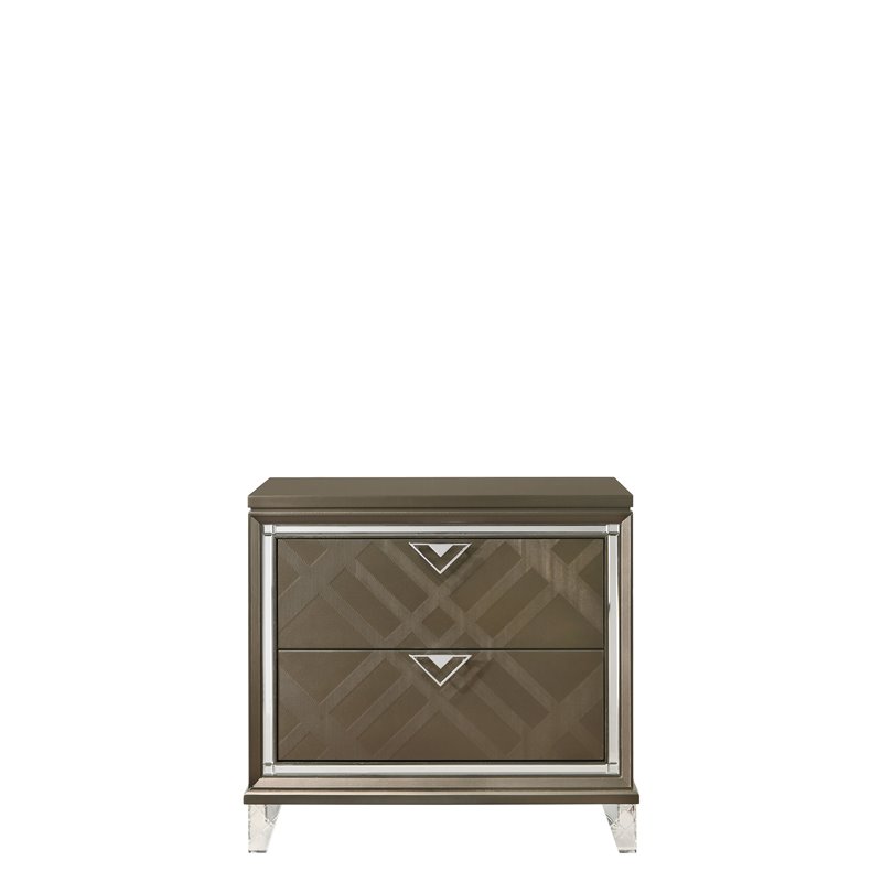 Bowery Hill Contemporary Nightstand in Dark Champagne