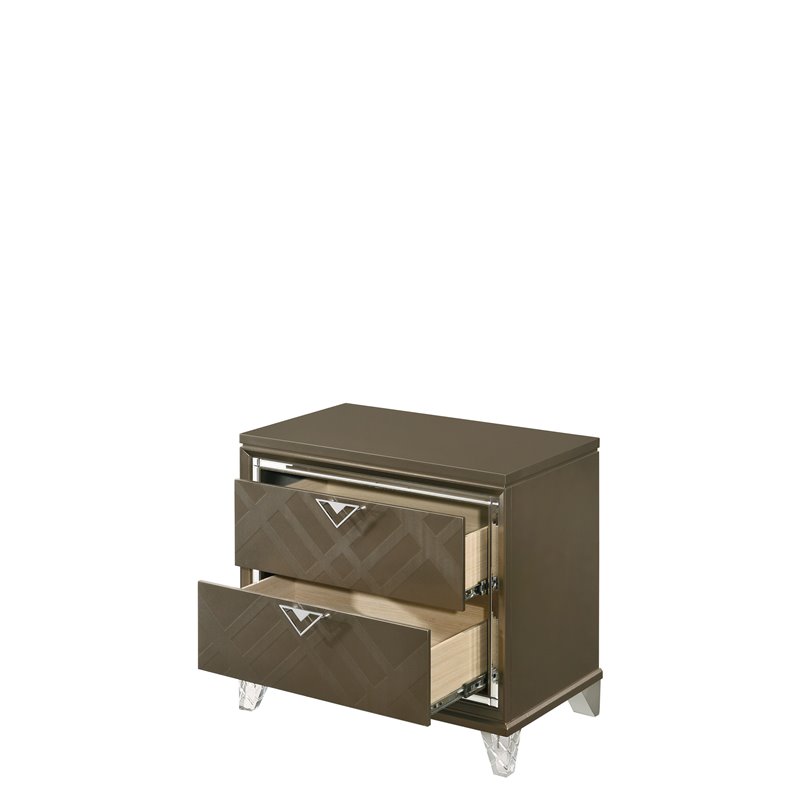 Bowery Hill Contemporary Nightstand in Dark Champagne