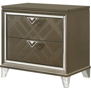 bowery hill contemporary nightstand in dark champagne