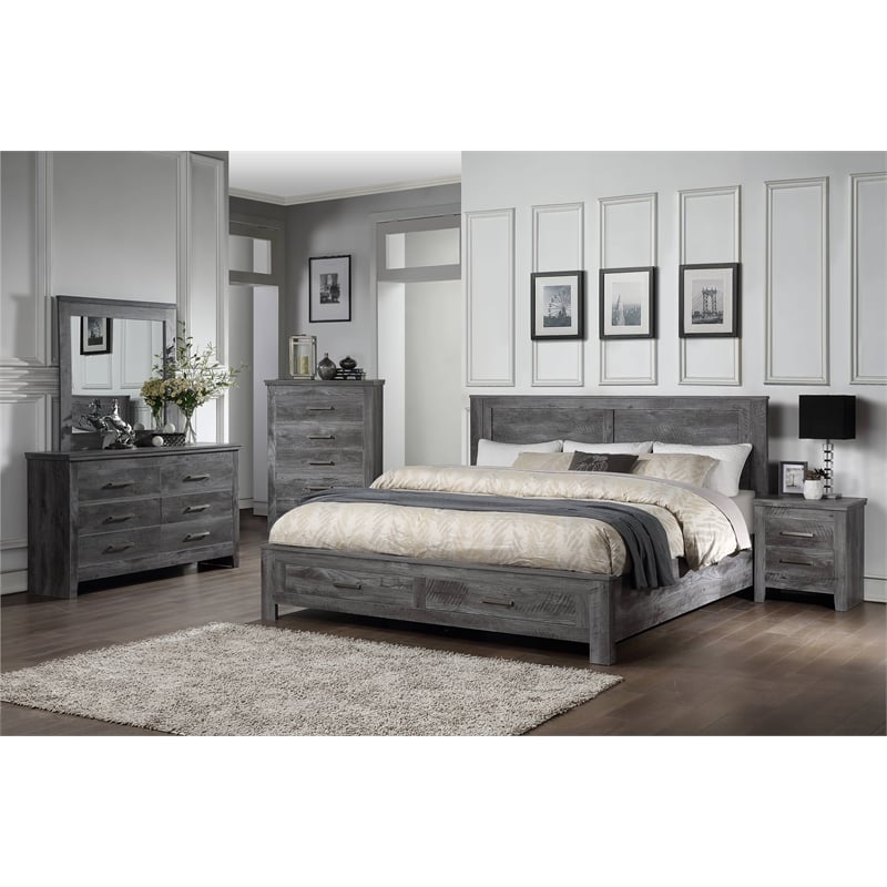 Bowery Hill Farmhouse Dresser in Rustic Gray Oak