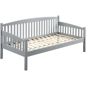 bowery hill contemporary wood twin size daybed in gray