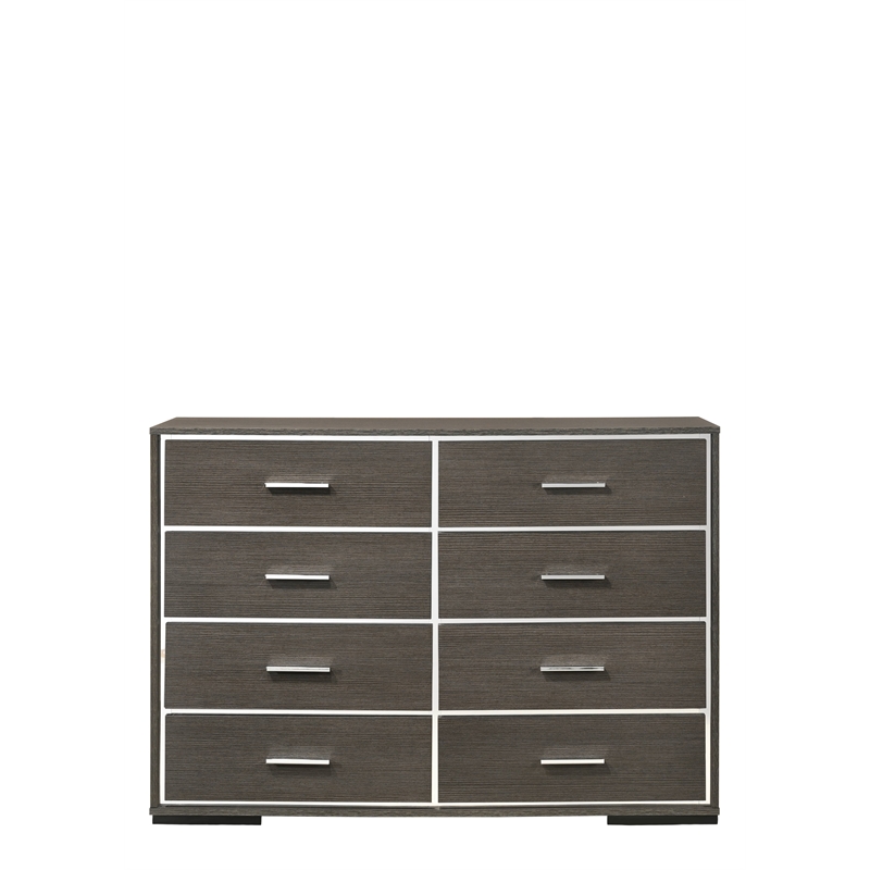 Bowery Hill Contemporary Wood Dresser in Gray Oak