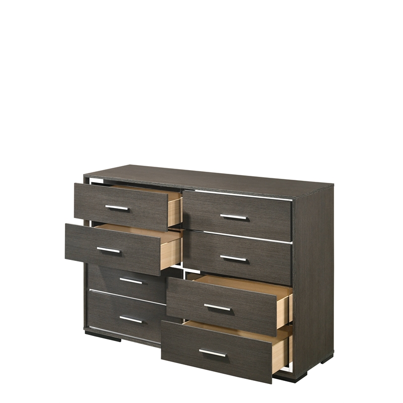 Bowery Hill Contemporary Wood Dresser in Gray Oak