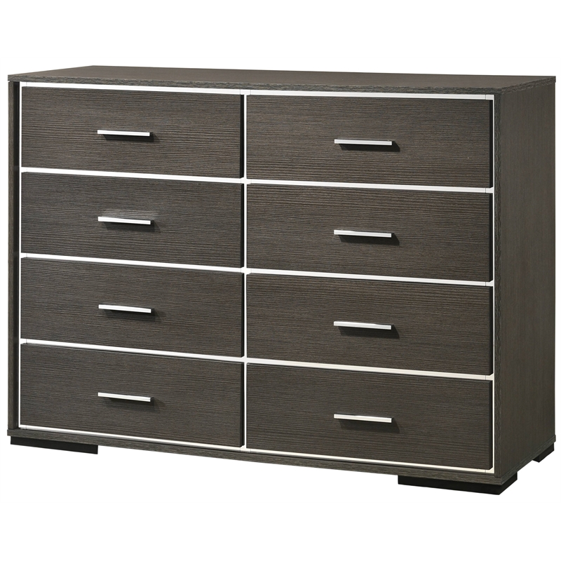 Bowery Hill Contemporary Wood Dresser in Gray Oak