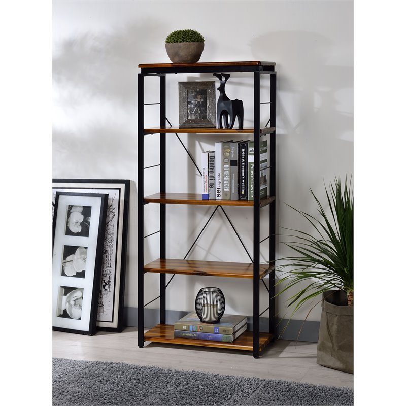 Bowery Hill Contemporary Bookshelf in Oak & Black