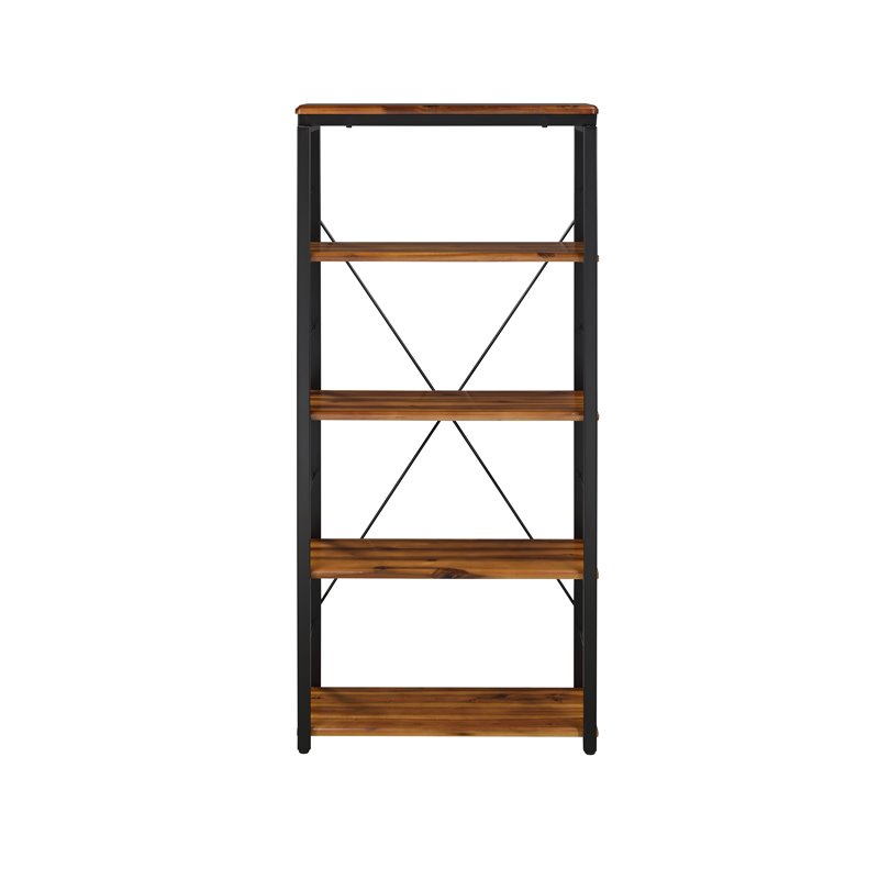 Bowery Hill Contemporary Bookshelf in Oak & Black