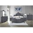 Bowery Hill Contemporary Queen Bed in Gray Velvet
