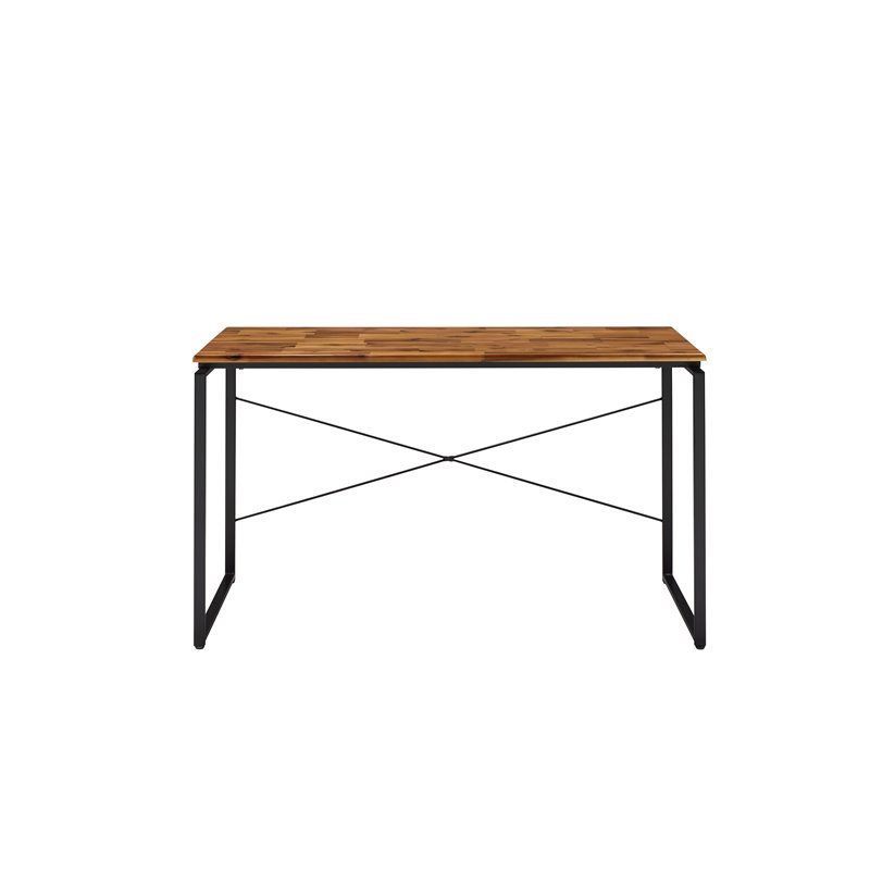 Bowery Hill Contemporary Wood Desk in Oak & Black