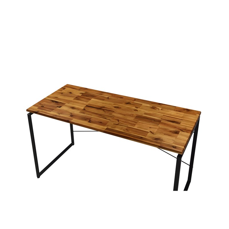 Bowery Hill Contemporary Wood Desk in Oak & Black