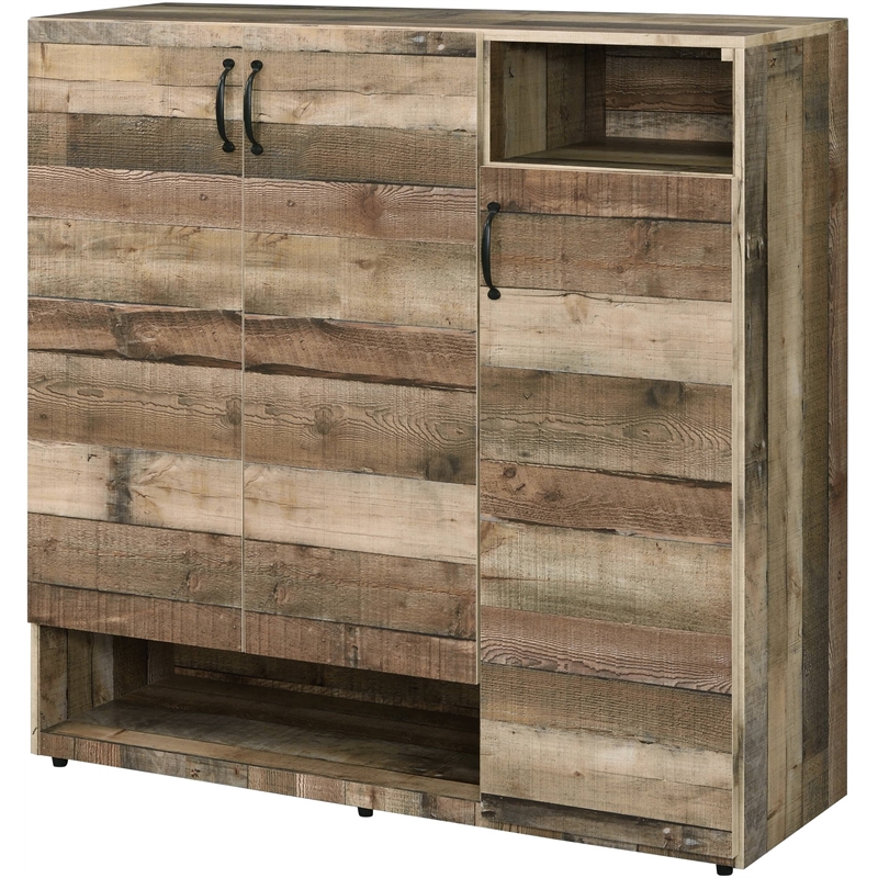 Bowery Hill Farmhouse Wood Cabinet in Rustic Gray Oak