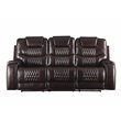 Bowery Hill Contemporary Sofa in Brown Faux Leather
