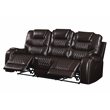 Bowery Hill Contemporary Sofa in Brown Faux Leather