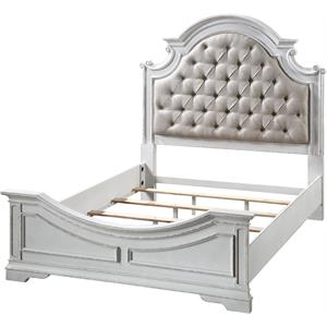 bowery hill traditional queen bed in antique white finish