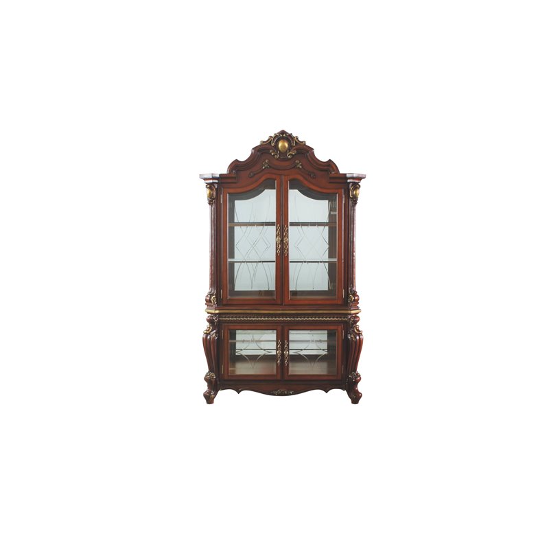 Bowery Hill Traditional Curio Cabinet in Cherry Oak