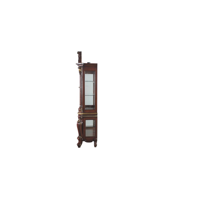 Bowery Hill Traditional Curio Cabinet in Cherry Oak