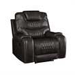 Bowery Hill Contemporary Recliner in Magnetite Faux Leather