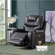 Bowery Hill Contemporary Recliner in Magnetite Faux Leather