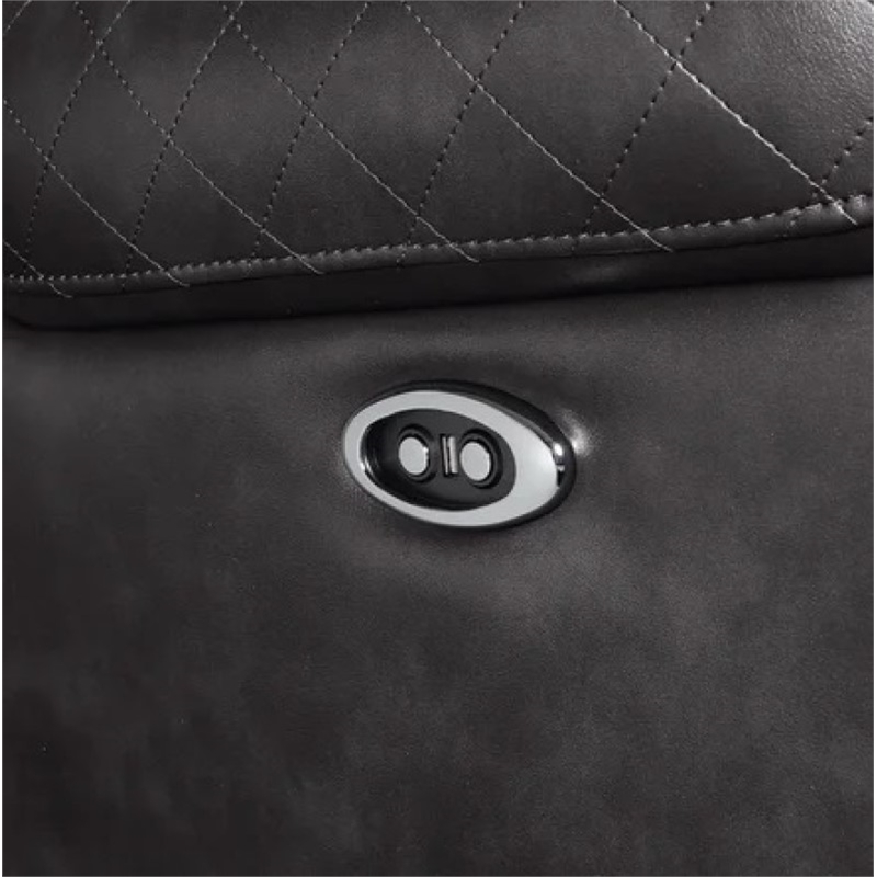 Bowery Hill Contemporary Recliner in Magnetite Faux Leather