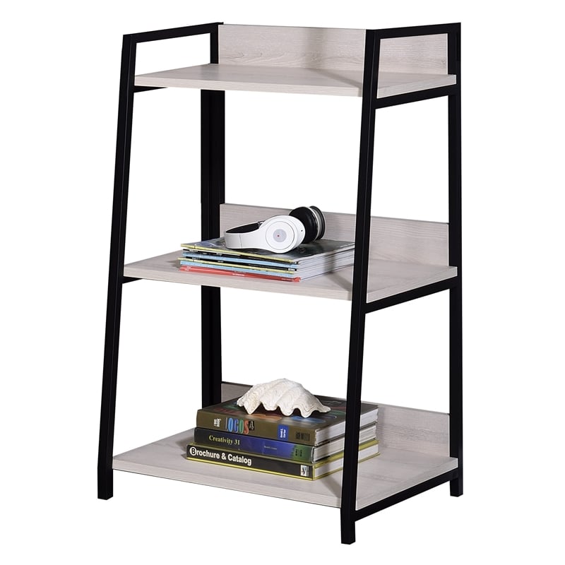 Bowery Hill Contemporary Bookshelf in Natural and Black