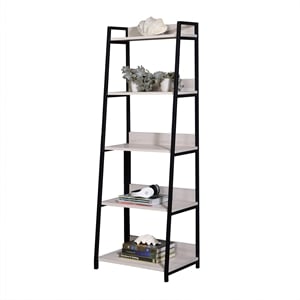 Bowery Hill Contemporary Bookshelf in Natural and Black