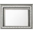 Bowery Hill Rectangular Contemporary Wood Mirror with LED in Gray
