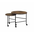 Bowery Hill Contemporary 2Pc Pk Nesting Tables in Vintage Oak