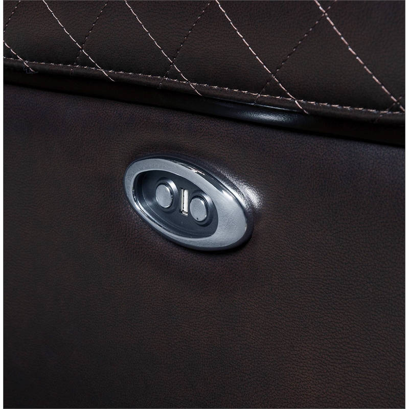 Bowery Hill Contemporary Recliner in Brown Faux Leather