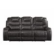 Bowery Hill Contemporary Sofa in Magnetite Faux Leather
