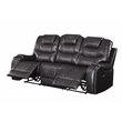 Bowery Hill Contemporary Sofa in Magnetite Faux Leather
