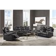 Bowery Hill Contemporary Sofa in Magnetite Faux Leather