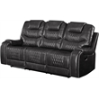 Bowery Hill Contemporary Sofa in Magnetite Faux Leather