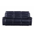 Bowery Hill Contemporary Sofa in Navy Leather-Gel Match