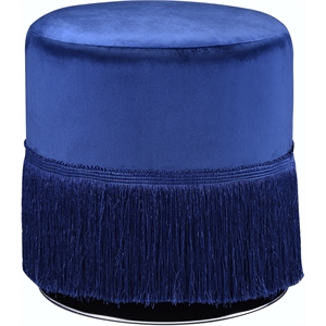 bowery hill contemporary ottoman in eggplant blue velvet